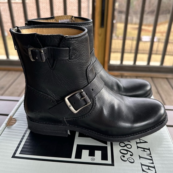 Frye Tyler Engineer Boots Size 6.5 Black NWT - Picture 1 of 6